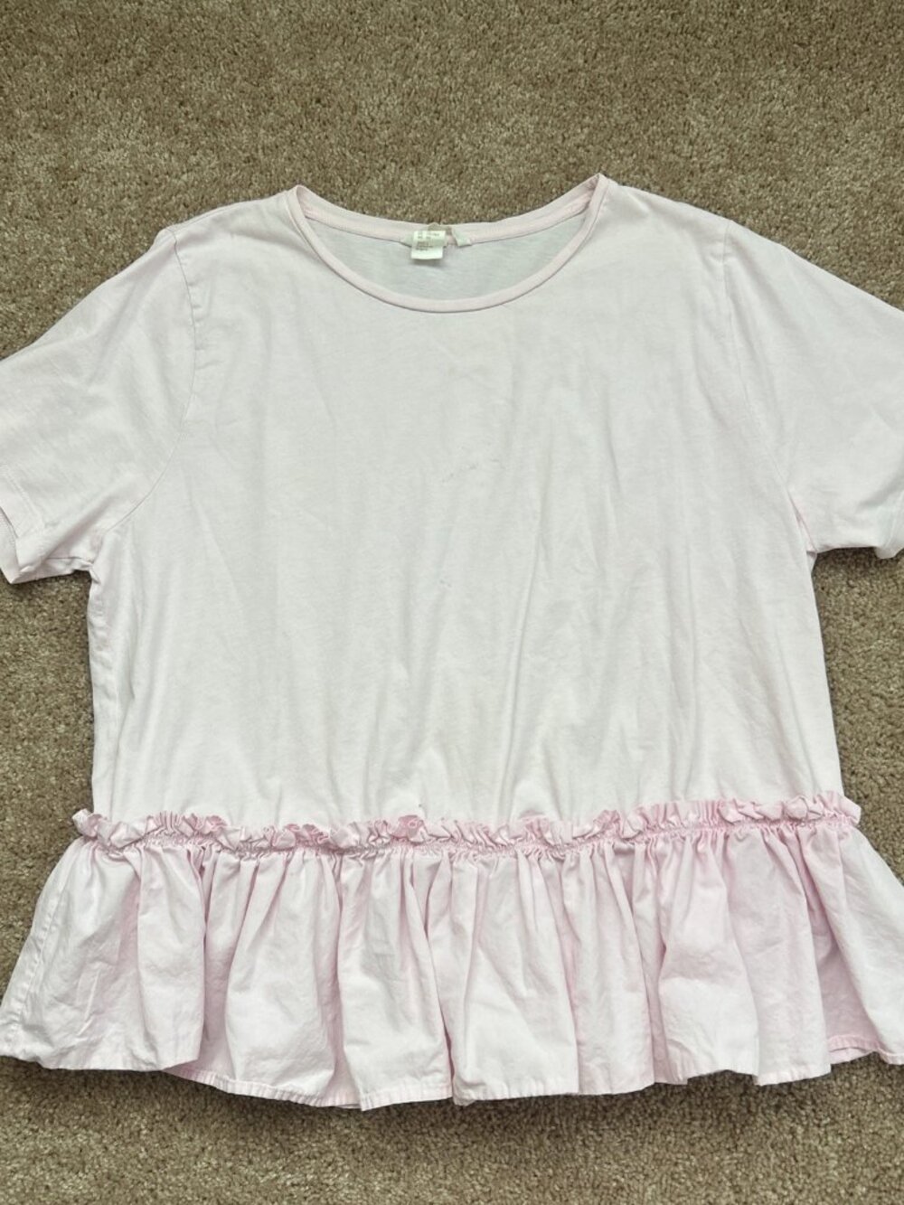 H&M Women's Pink Short Sleeve Top Size XL Casual Blouse